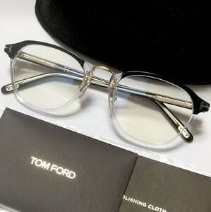 正規新品 イタリア製 TOM FORD アジアンフィット TF5727 005 ブルーライトカット 純正ケースとクロス付 トムフォード メガネ FT5727