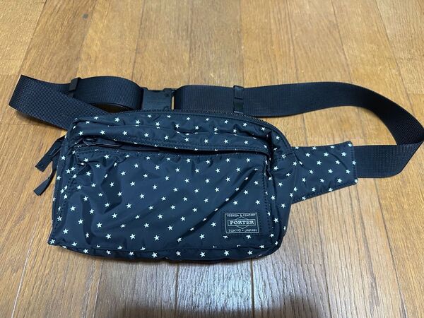 HEAD PORTER ヘッドポーター BLACKBEAUTY ウエストバック 吉田カバン ブラック 星柄