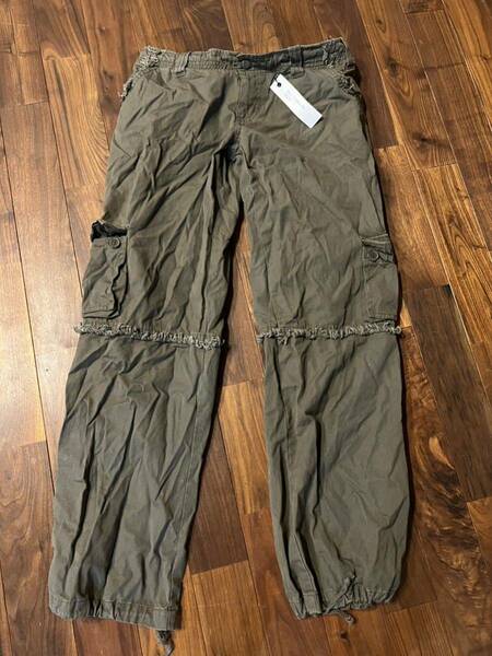 seil 00ss デッドストック　カーゴパンツ　フリンジ　Y2K グランジ　アーカイブ　archive ダメージ加工　クラッシュ　cargo pants japanese