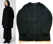 22AW Y's ワイズ WOOL MOSSER NO COLLAR JACKET ウール モッサ ノーカラージャケット ブラック 黒 size:2/コート アウター ヨウジヤマモト_画像1