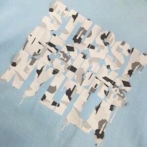 最値!希少紺タグ!アメリカ USA製!90'sヴィンテージ!オールド ステューシー【OLD STUSSY】プリント Tシャツ!完売!ターコイズブルー Mサイズ 