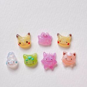 ラメポケモン/メタモン/ピカチュウ/ゲンガー3Dネイルパーツ
