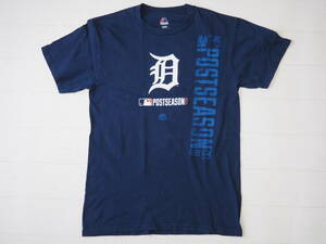 ☆送料無料☆ Majestic USA直輸入 古着 半袖 MLB メジャーリーグ DETOROIT TIGERS デトロイト・タイガース Tシャツ メンズ S ネイビー 中古