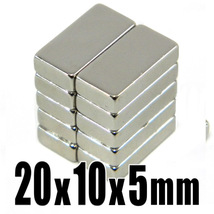 ◆ ネオジム 磁石 N35 超強力 角形マグネット ◆ 20mm×10mm x 厚み5mm 【10個セット】◆_画像1