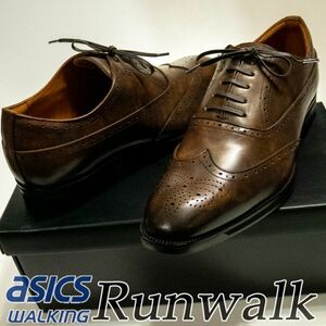 RU32/24.5EEE 新品!日本製　定価3.5万 アシックス ランウォーク ウイングチップ ビジネスシューズ RUNWALK