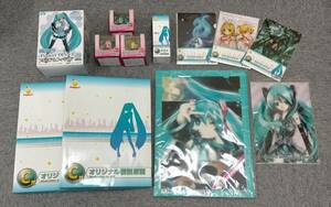 【未使用】 初音ミク グッズ まとめ売り HAPPYくじ ラスト賞 アミューズメント景品 フィギュア 原画 グラス 3D クリアファイル 管理番号:OF