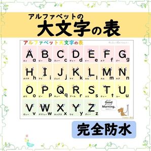 【アルファベットの大文字の表】読みながら覚えられる♪お風呂でも使える防水仕様◎ あいうえお ひらがな