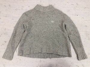 フレッドペリー FRED PERRY レトロ モード 古着 モックネック クロップド丈 ニット セーター レディース 厚手 8 グレー