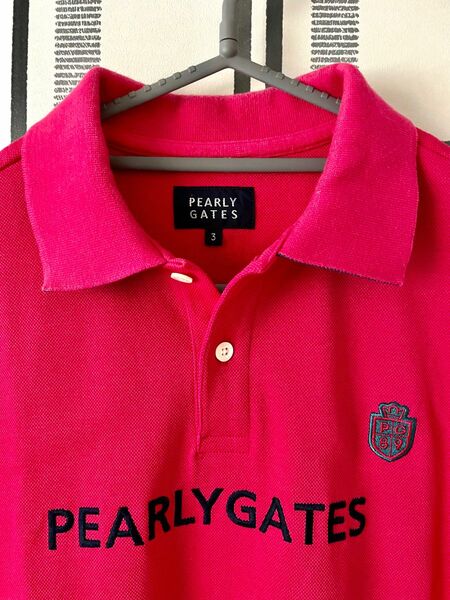 美品 パーリーゲイツポロシャツ#3 PEARLYGATES GOLF ピンク　送料無料