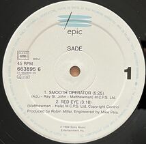 希少 HOL盤 SADE / SMOOTH OPERATOR 12インチ レコード 中古品_画像5