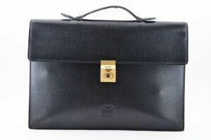 1円 LOEWE　ロエベ　アナグラム　レザー　書類バッグ　ブリーフケース　ビジネスバッグ　ロゴ　23-6245