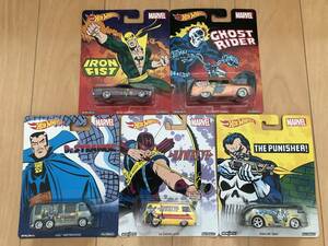 Hot Wheels POP CULTURE MARVEL ‘80 EL CAMINO HAULIN' GAS 66 DODGE A100 '55 Chevy Panel GMC MOTORHOME マーベル アメコミ 5個セット