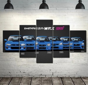 ★☆【大人気!!激安!!!】スバル インプレッサ WRX STI キャンバス アートポスター 壁紙 絵画 フレーム付き Frame 20x35 20x45 20x55cm☆★