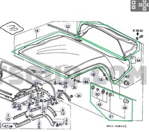 廃版品 ホンダ ビート PP1 純正 幌とリアスクリーンとファスナー ソフトトップ 三点セット 新品未使用 希少品_画像3