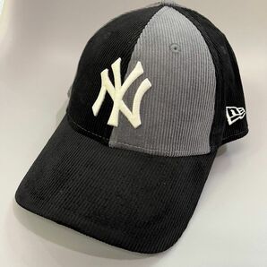 残りわずか　期間限定　値下げ　ニューエラ NEW ERA ニューヨークヤンキース　キャップ　ブラック×グレー　コーデュロイ