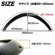 洗車タオル 付き 汎用 オーバーフェンダー 30mm L880K ミラ ハイゼット ミラジーノ L250S L700 ムーヴ ソニカ タント ムーヴ キャンパス 黒_画像2