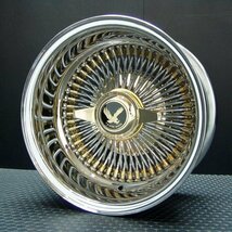 ワイヤーホイール T's WIRE 13X7J REV100SP トリプルゴールド シュアトラックホワイトリボンタイヤセット （ローライダー USDM）_画像4