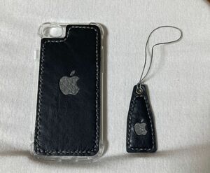 ハンドメイド　牛革・蛇革製品　iPhoneSE iPhoneケース　ストラップ付き