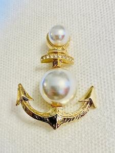  wonderful anchor pearl rhinestone brooch 