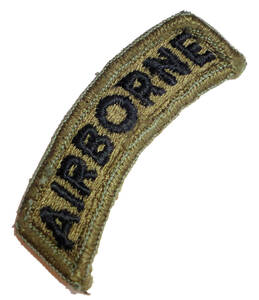 ■米軍実物USEDパッチ AIRBORNEタブ■OD