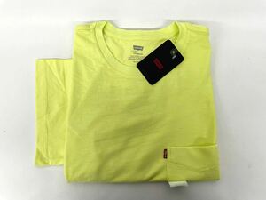 ② Levis リーバイス メンズ 半袖シャツ Tシャツ XL ( XXL ) 黄緑 ポケット付き 大きいサイズ