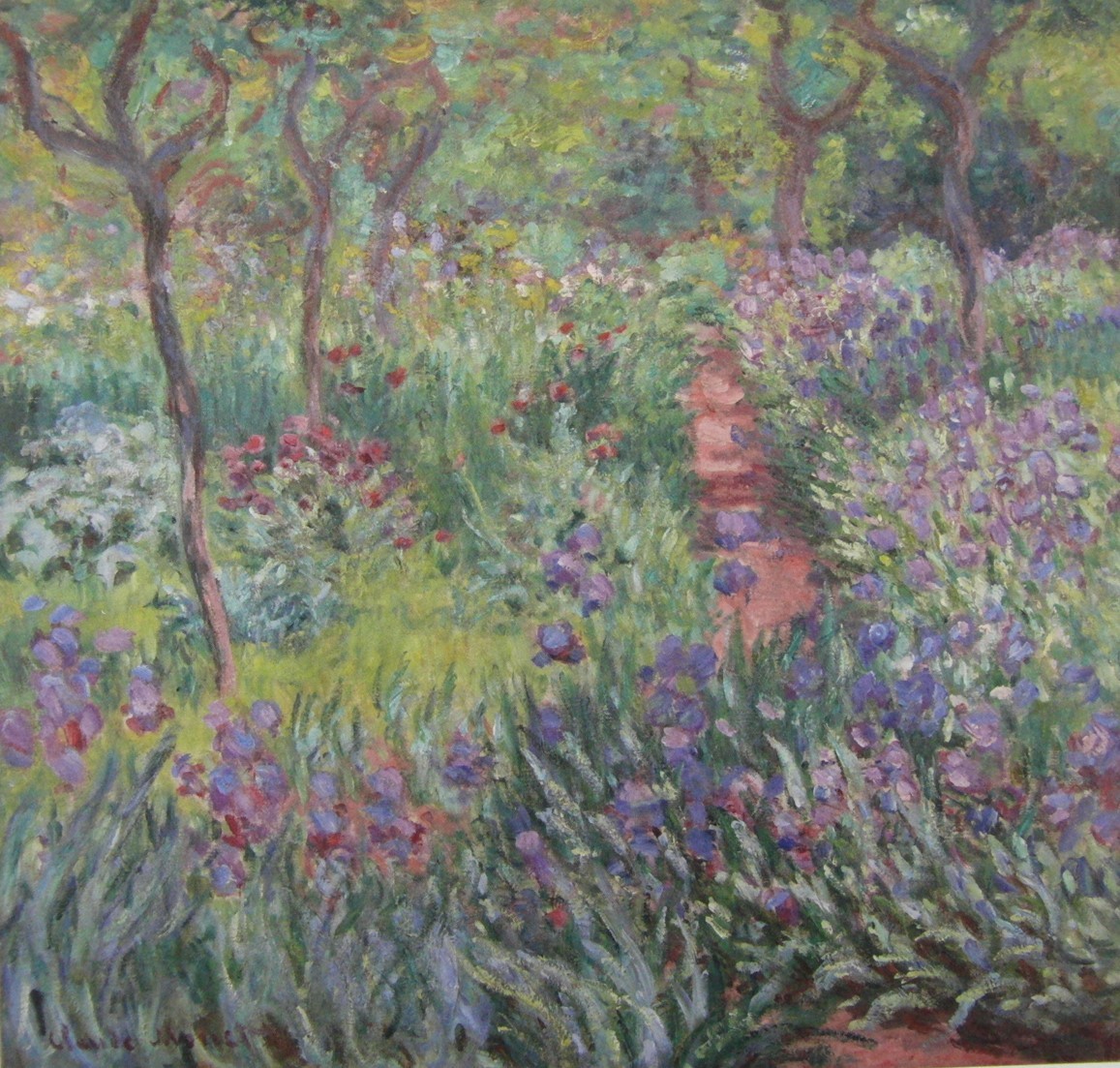 Iris Blooming Garden, Chiverney., Claude Monet, Rare art books and framed paintings, Nature, Landscape, France, New Picture Frame, In good condition, free shipping, Painting, Oil painting, Nature, Landscape painting