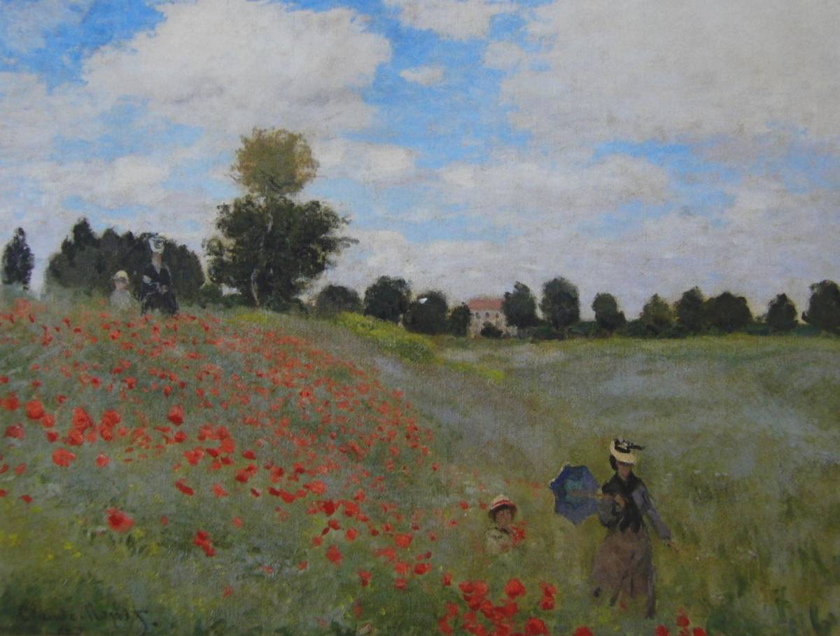 Papaver somniferum of Argenteuil, Claude Monet, Rare art books and framed paintings, Nature, Landscape, France, New Picture Frame, In good condition, free shipping, Painting, Oil painting, Nature, Landscape painting