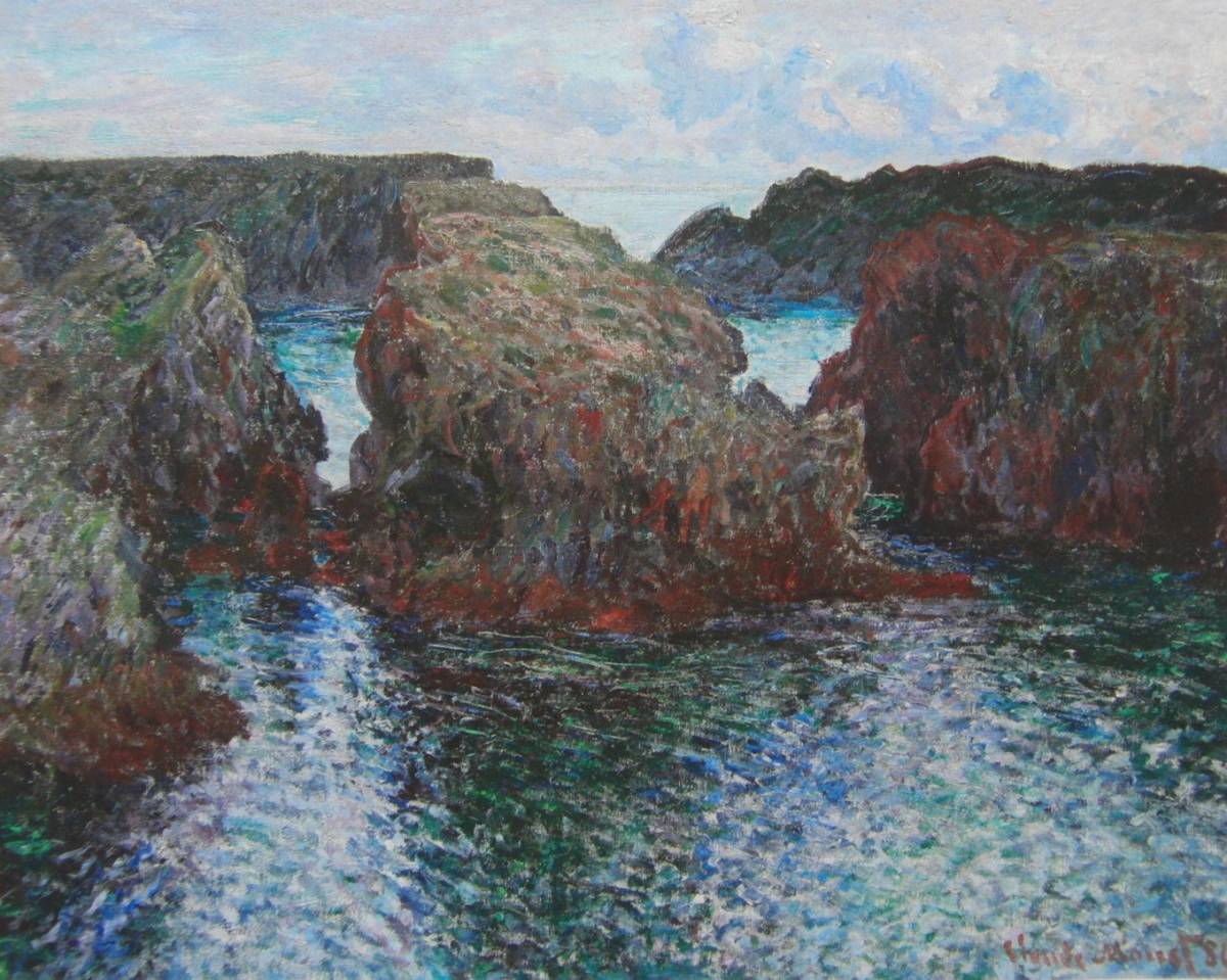 Beryl, Paul Grafer's Reef, Claude Monet, Rare art books and framed paintings, Nature, Landscape, France, New Picture Frame, In good condition, free shipping, Painting, Oil painting, Nature, Landscape painting