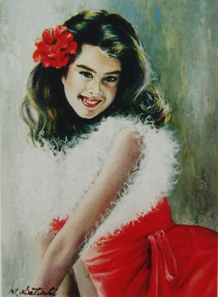 vestido rojo, mayo midori, Libros de arte raros/pinturas enmarcadas., Nuevo marco de fotos hecho en Japón., Buen estado, envío gratis, obra de arte, cuadro, retrato