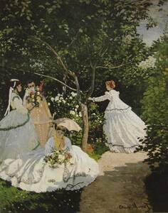「庭の女たち」、クロード・モネ、希少画集・額装画、自然、風景、フランス、新品額縁、状態良好、送料無料