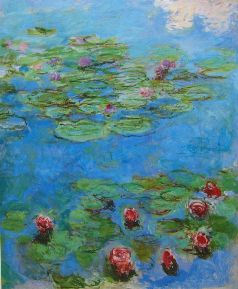 Water Lilies 2, Claude Monet, Rare art books and framed paintings, Nature, Landscape, France, New Picture Frame, In good condition, free shipping, Painting, Oil painting, Nature, Landscape painting