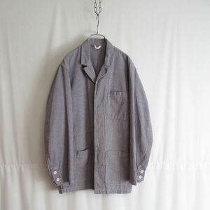 70s FRENCH VINTAGE 千鳥柄 コットン カバーオール ジャケット JACKET フランス Sサイズ メンズ ユニセックス ワークジャケット 綿