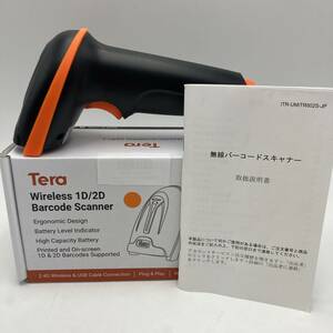 【通電確認済】Tera バーコードリーダー QRコード 2次元コード 1次元コード 日本語を含むコード対応 無線 (オレンジ) /Y10623-F2