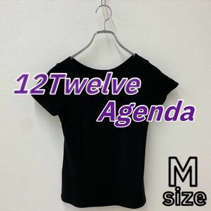 【12Twelve Agenda】リブニットトップス ブラック M