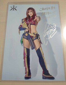 ヤフオク限定出品　スターダム　STARDOM　KAIRI カイリ　直筆サイン入りポートレート①　IWGP 紫雷イオ　岩谷麻優　中野たむ　木村花　WWE