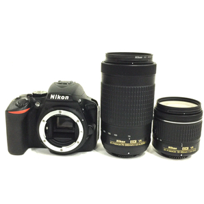 1円 Nikon D5600 AF-P DX NIKKOR 18-55mm 1:3.5-5.6G VR 70-300mm 1:4.5-6.3G ED デジタル一眼レフ カメラ C8261853-1の画像1