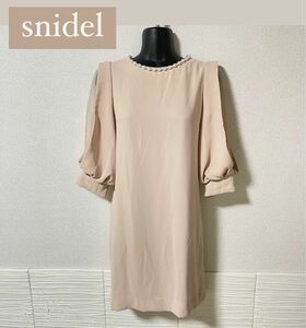 snidel／肩シースルーワンピース　パール