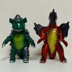 【美品】Marmit マーミット ビニールパラダイス ビニパラミニヒーロー スペクトルマン サラマンダー & 三ッ首竜 ソフビ フィギュア