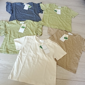 G239 即決 Ropa de ninos オーガニック コットン Tシャツ 110cm 5枚 セット まとめ ピュア コットン organic cotton 綿100% キッズ 子供