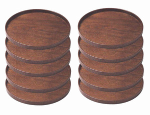 * wooden ... paint shaku circle tray ( approximately diameter 300X20mm)10 piece new goods 