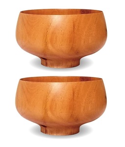★木製マホガニーボウルクラウン（約径１２ＸＨ７ｃｍ）２個新品