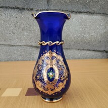 ガラス花瓶　ペルシアングラス　ハンドメイド　手書き　高さ20cm_画像1