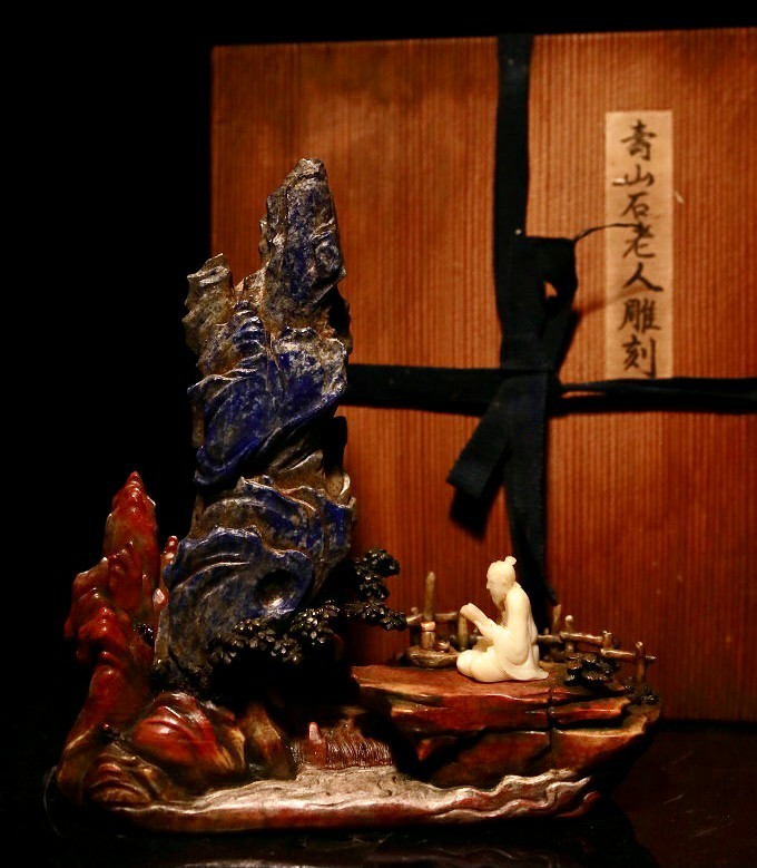 美】Y0375 過去最上手東洋彫刻龍文彫刻K18金象嵌巨大キセル重196g/厚