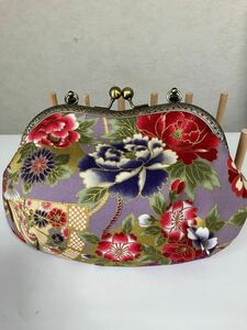 がま口バック　和装小物　ハンドメイド　和柄　コンパクト　ハンドバック