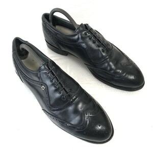 80s-90s/USA製☆FOOTJOY/フットジョイ☆本革/フルブローグ/ウィングチップ【11B/27.5-28.5/黒/BLACK】Vintage/dress shoes◎CD-170