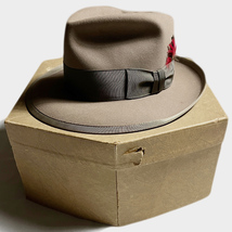 超希少! 40's STETSON 57CM ステットソニアン STETSONIAN ステットソン VINTAGE HAT ヴィンテージ ハット WHIPPET ウィペット 着 箱付 モカ_画像1