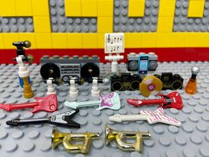 ☆楽器☆ レゴ　ミニフィグ用小物　大量　DJラジカセ　エレキギター　マイク　トランペット　など　( LEGO 音楽 B42515