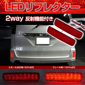 セレナ C26 ライダー専用 LEDリフレクター レッド 2way 反射機能付き 左右2個合計36smd 日産用 パーツ ライト Y598