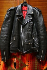  super rare England made meat thickness sheepskin 70s Vintage Schott type leather rider's jacket #la rocker 666 Rod nUK long Jean 