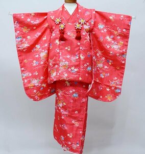  "Семь, пять, три" три лет женщина . кимоно hifu предмет комплект 100 цветок ..3 лет 3 лет три лет девочка праздничная одежда новый товар ( АО ) дешево рисовое поле магазин NO39366